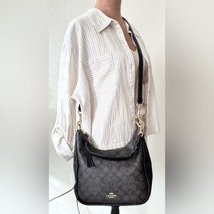 Coach Unisex Jules Hobo Bag in Brown and Black